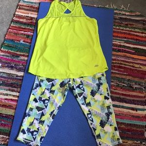 Workout set! Tank top and capri length pants.